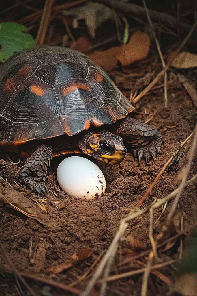 How do box turtles lay their eggs?