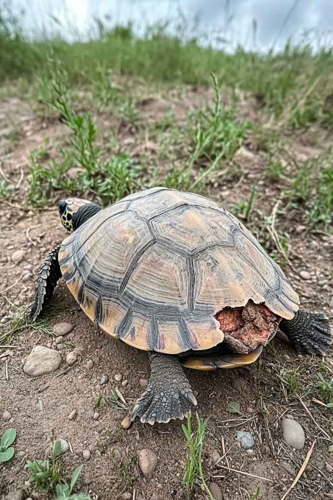 Turtle Bleeding From the Tail