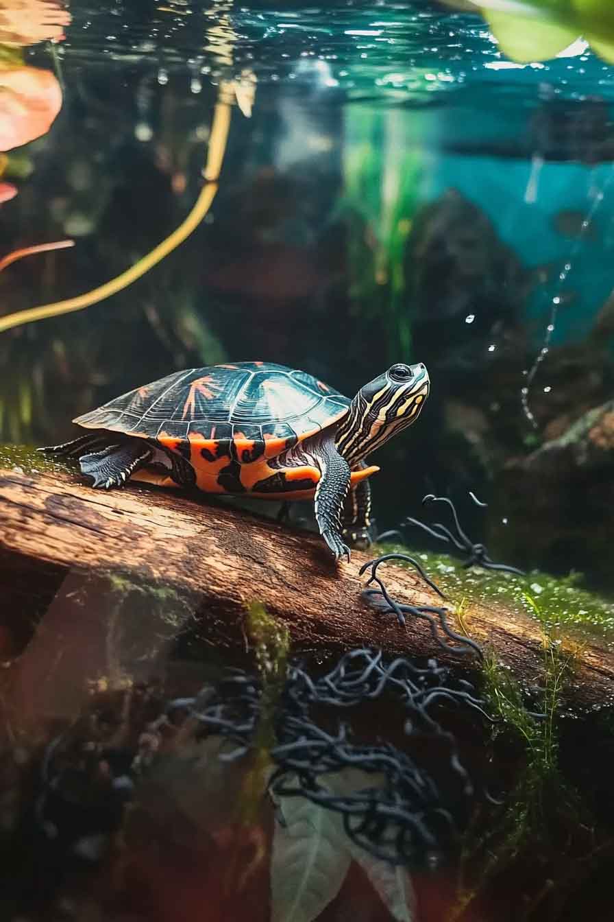 Black Worms in Turtle Tank